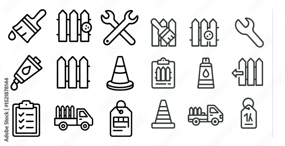 Fototapeta premium Diy and construction tools icons for home and garden projects