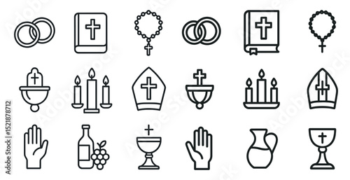Christian symbols and icons collection for religious designs and celebrations