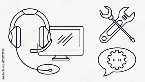 Technical Support, Customer Service, and IT Help Desk Icons