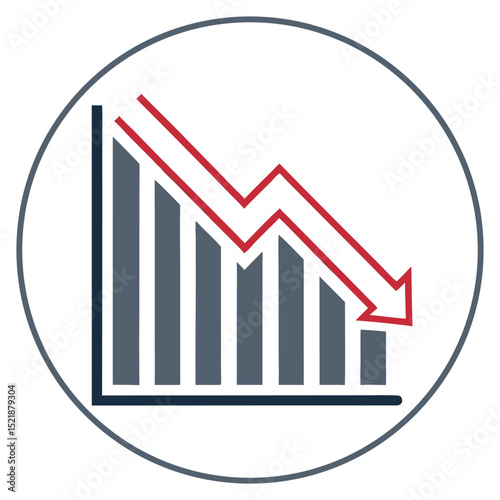 Downtrend financial chart illustrating economic decline and market performance loss