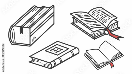 Hand-Drawn Book Illustrations A Collection of Vintage Book Sketches