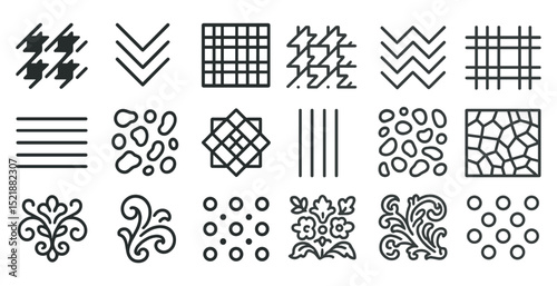 Geometric and floral pattern set for creative design projects