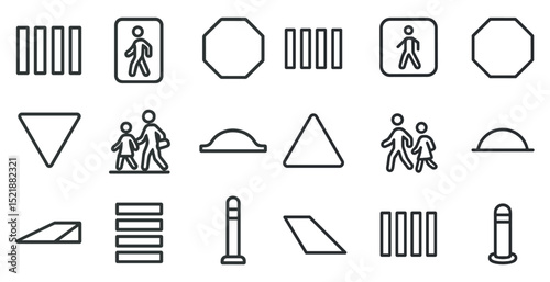 Traffic and pedestrian signs collection for informative road safety designs