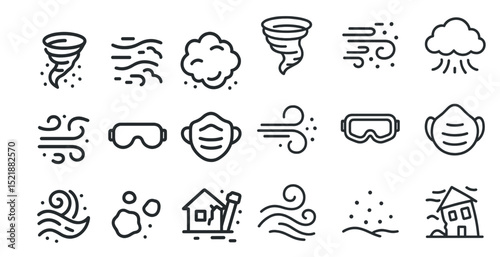 Weather and safety icons for climate concepts and design projects