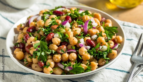 classic American three bean salad .Bean salad. Three bean salad 