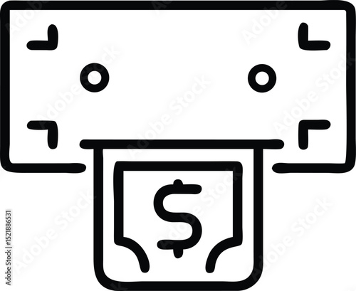Minimalist dollar bill silhouette representing financial transactions and banking