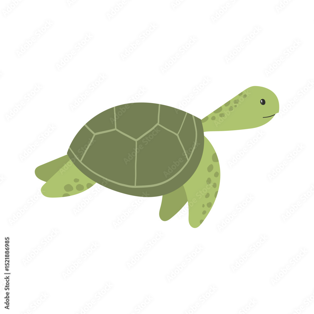 Obraz premium Illustration of Green Sea Turtle