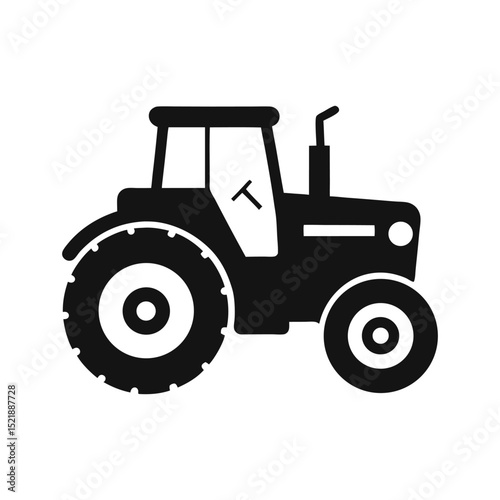 tractor silhouette on white background