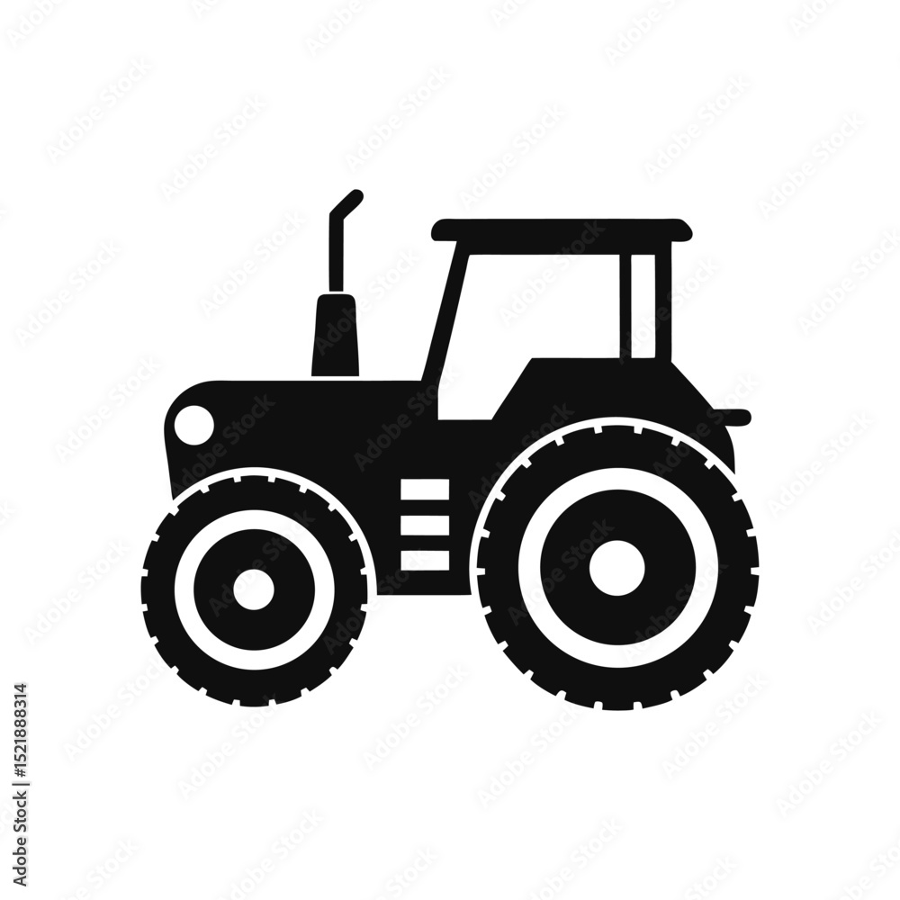 Obraz premium Tractor silhouette with white background