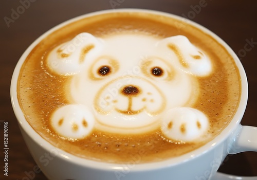 Cute Puppy Latte Foam Art