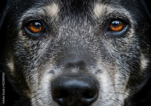 Close-Up of Dog Face with Deep Eyes
