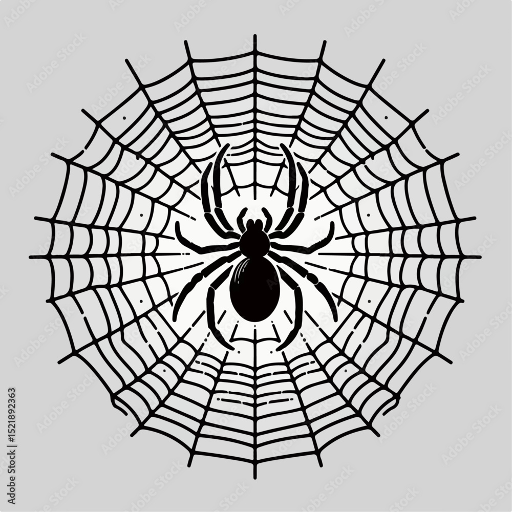 Fototapeta premium illustration of a web with spider