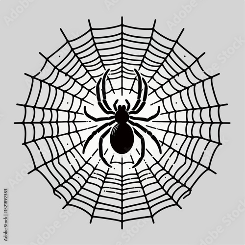 illustration of  a web with spider