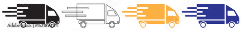delivery shipping  icons in three color and editable 