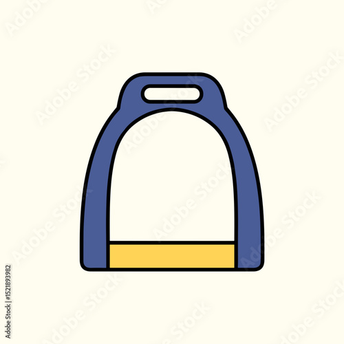 Colorful horse riding stirrup in a minimalist style for equestrian use  