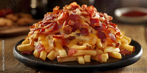 Crispy Bacon , Cheese and Potato Dish, ai generated.
