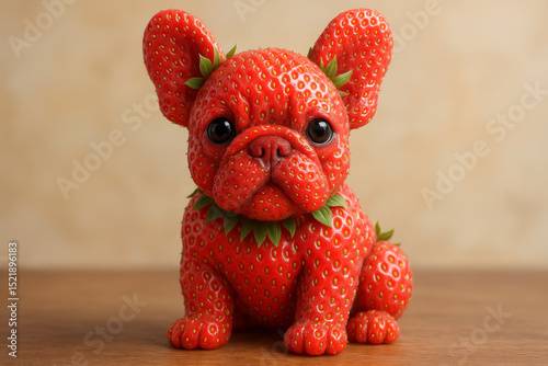 Strawberry French Bulldog – Whimsical Fruit-Inspired Animal Mashup