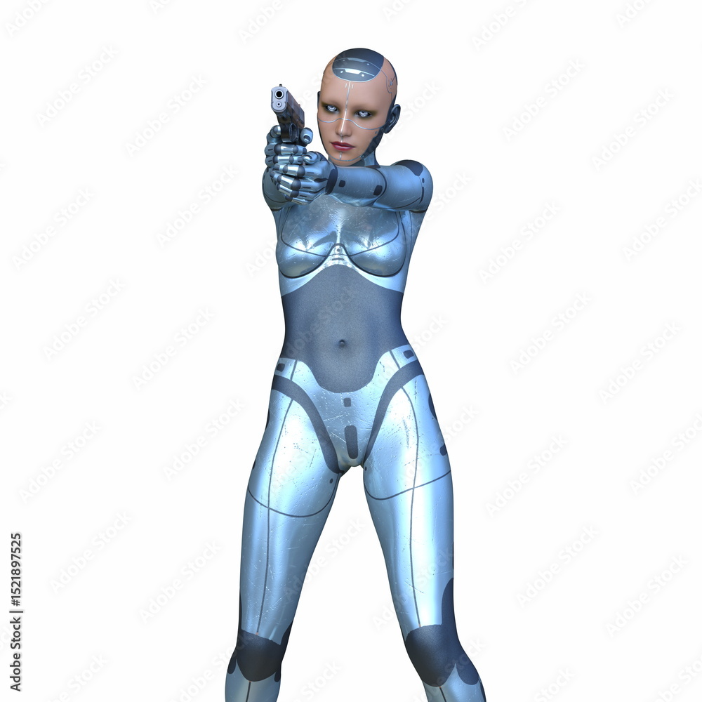 女性サイボーグ 3DCGレンダリング 女性サイボーグ 3DCGレンダリング
