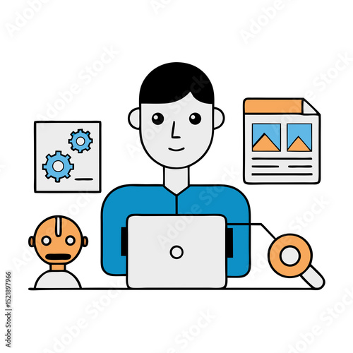 business man with social network