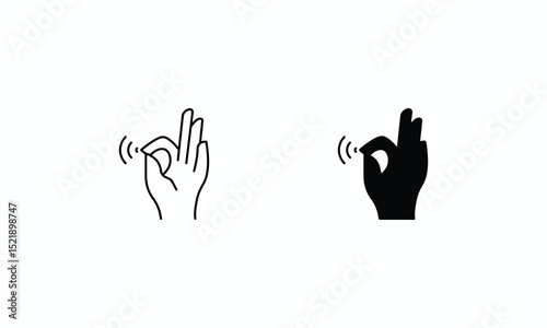 Virtual Touch icons set Line and Glyph black vector icon stock illustration
