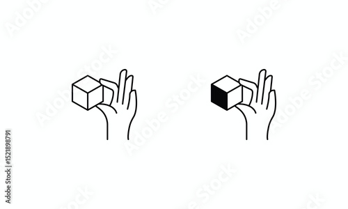 Mixed Reality icons set Line and Glyph black vector icon stock illustration
