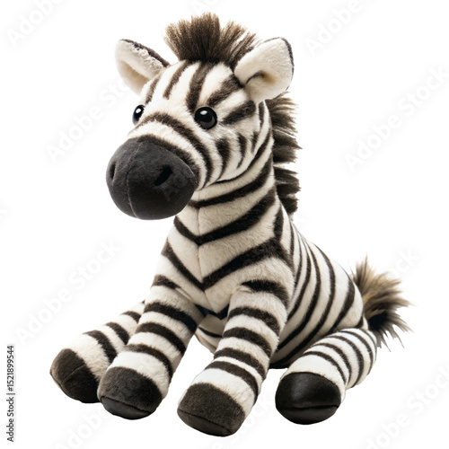 plush zebra toy PNG, transparent background