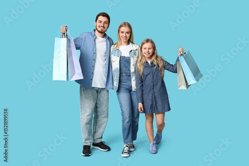 Happy family in stylish den...