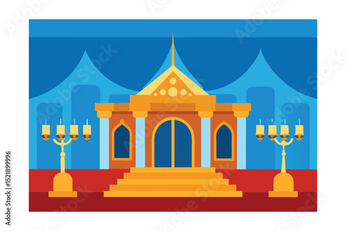 russian palace ballroom vector illustration