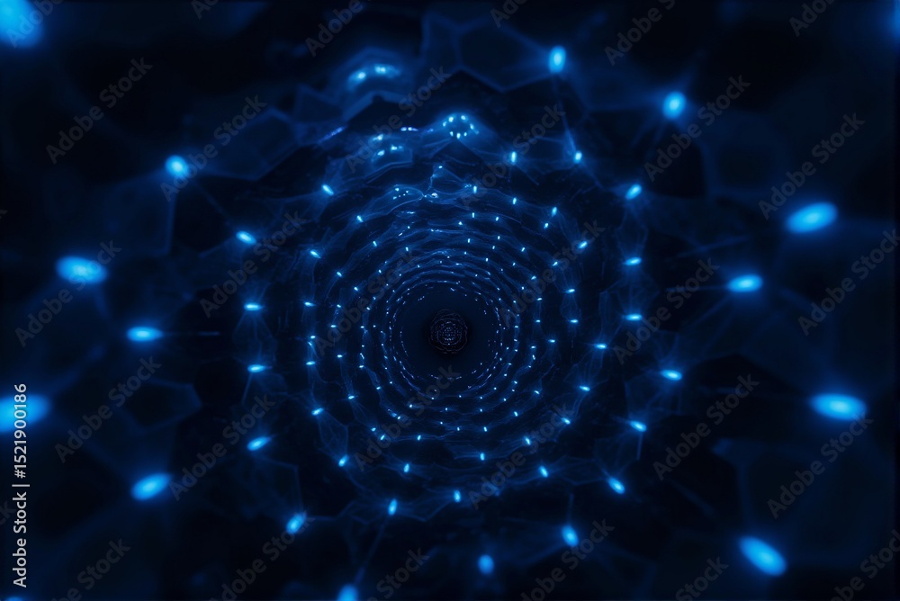 Obraz premium Mesmerizing Futuristic Blue Honeycomb Grid