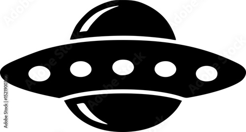 alien flying saucer spaceship silhouette ,spaceship vector illustration
