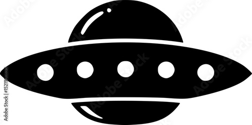 alien flying saucer spaceship silhouette ,spaceship vector illustration
