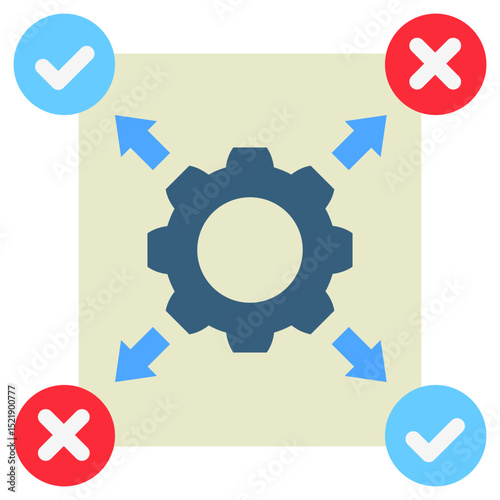 Impact Factor mini illustration flat color icon, use for research and development, education, industry, UI, UX kit, app and web development, digital or print.