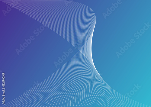 abstract blue wave background with curved lines