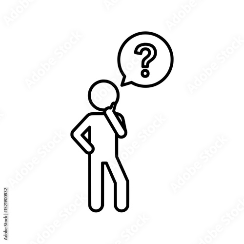 Outline Icon of Person Thinking