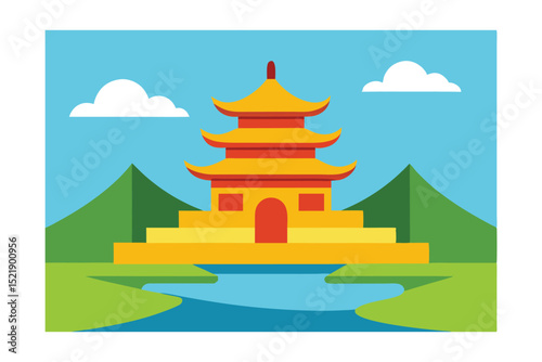 vector illustration of a temple