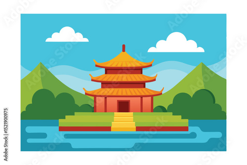 vector illustration of temple