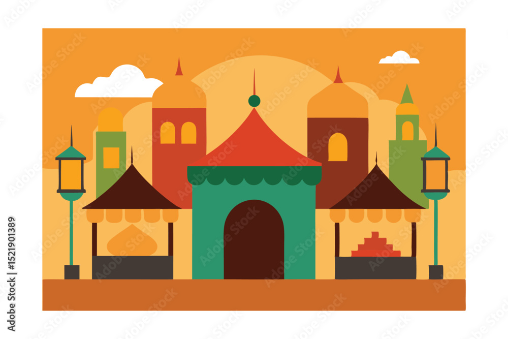 Obraz premium vector illustration of a mosque