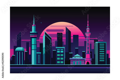 modern city skyline vector illustration