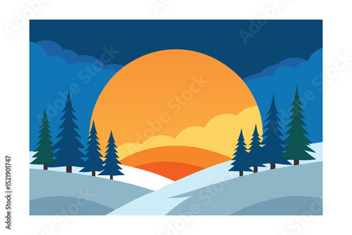 winter landscape with trees