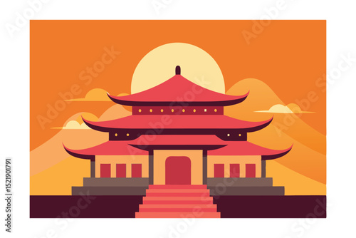 vector illustration of pagoda