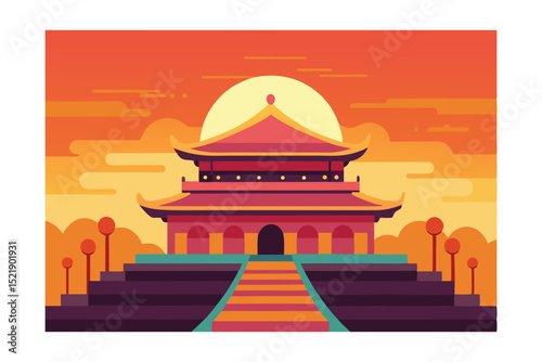 vector illustration of a temple
