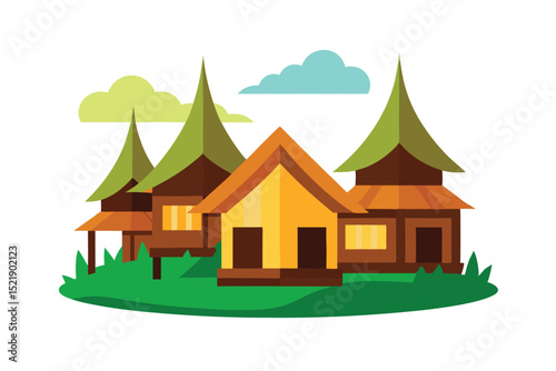house and trees