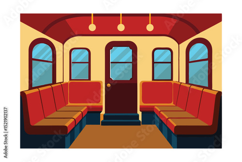 vintage train interior with velvet