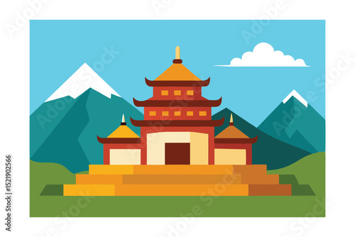 vector illustration of temple