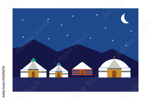 winter night landscape