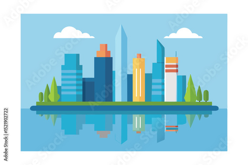 city landscape with city