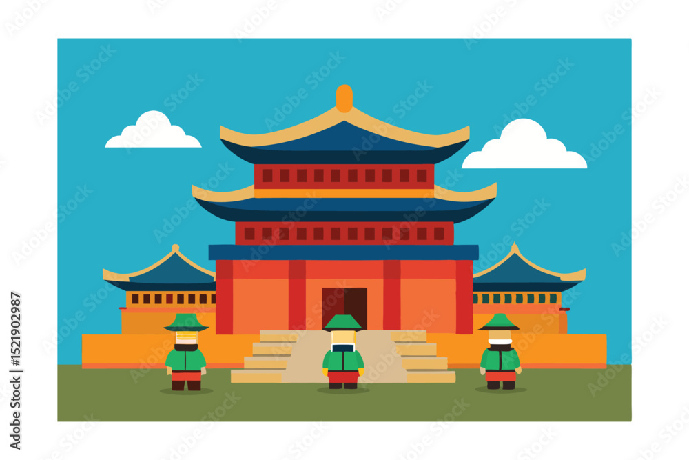 Fototapeta premium chinese temple in the city