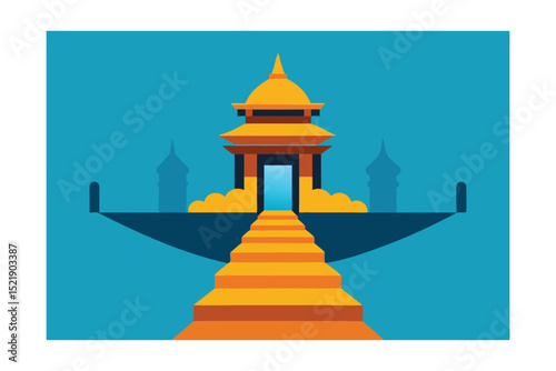 vector illustration of temple