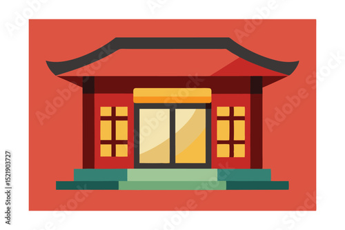 vector illustration of a house with a window