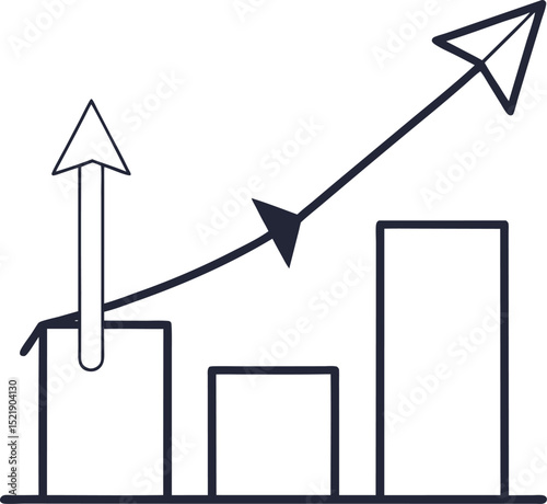 continuous line drawing of an arrow breaking